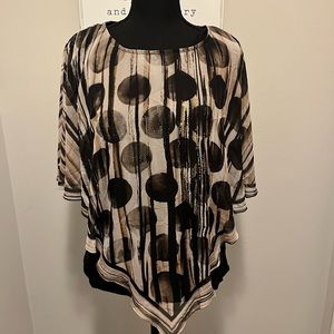 Black Gold Silver and Brown Blouse By New Directions